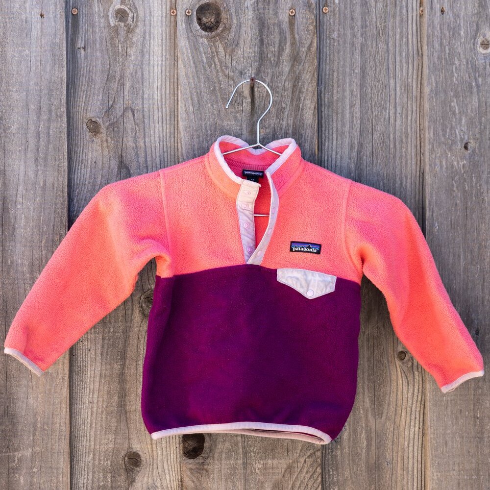 Patagonia Synchilla Snap-T Fleece Pullover 3T, Pink/Purple